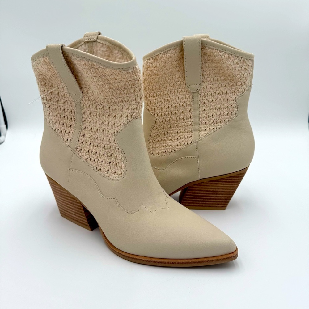 Dolce Vita Lacie Crochet Knit‎ Western High Heeled Ankle Boots Booties 10 NWOT